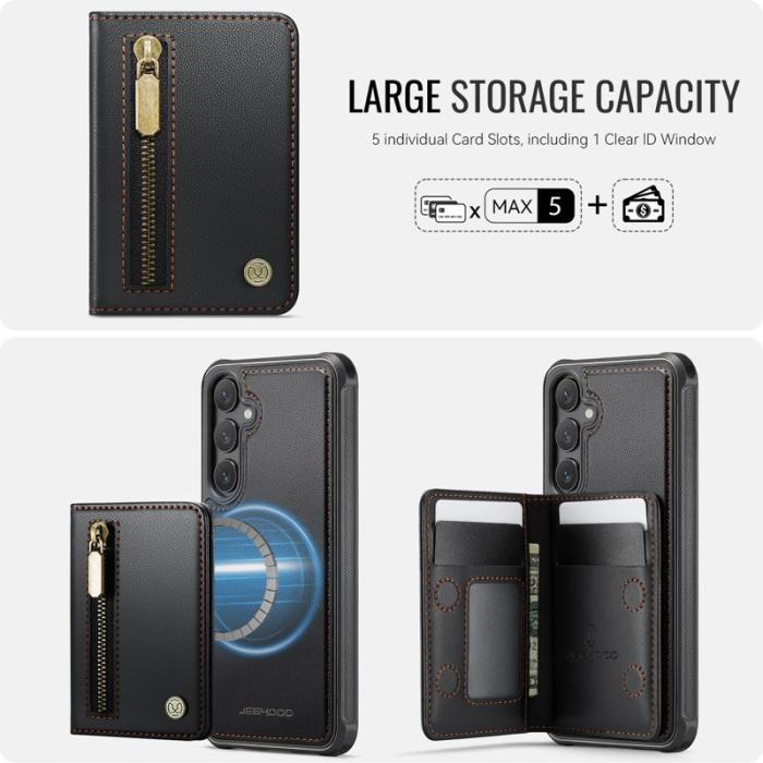 JEEHOOD - JEEHOOD Plånboksfodral för Samsung Galaxy S26 Plus Magnetiskt Kickstand - Svart