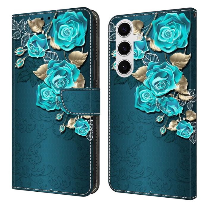 OEM - Plånboksfodral för Samsung Galaxy S26 Plus Magnetiskt Konstläder - Blå Ros