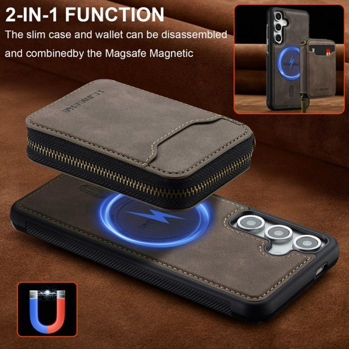 LC.imeeke - LC.IMEEKE Plånboksfodral för Samsung Galaxy S26 Plus Magnetiskt PC + TPU - Kaffe
