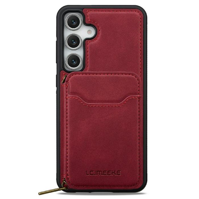LC.imeeke - LC.IMEEKE Plånboksfodral för Samsung Galaxy S26 Plus Magnetiskt PC + TPU - Röd