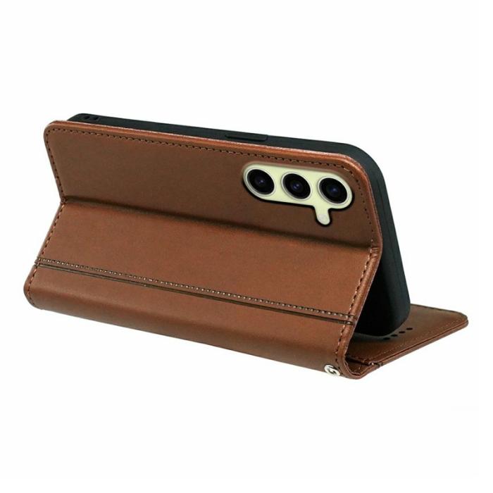 OEM - Plånboksfodral för Samsung Galaxy S26 Plus Magnetiskt Konstläder - Brun