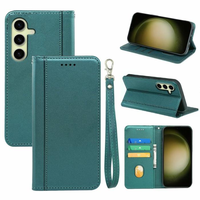 OEM - Plånboksfodral för Samsung Galaxy S26 Plus Magnetiskt Konstläder - Grön