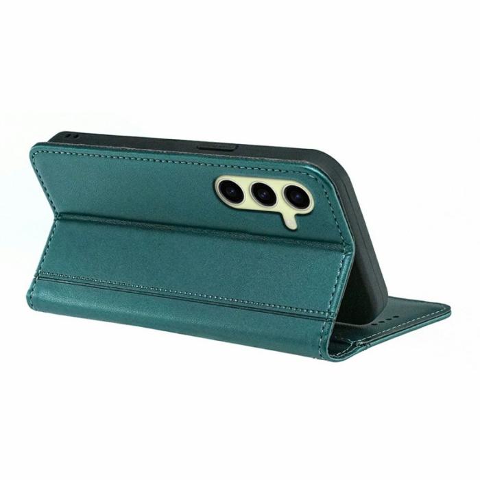OEM - Plånboksfodral för Samsung Galaxy S26 Plus Magnetiskt Konstläder - Grön