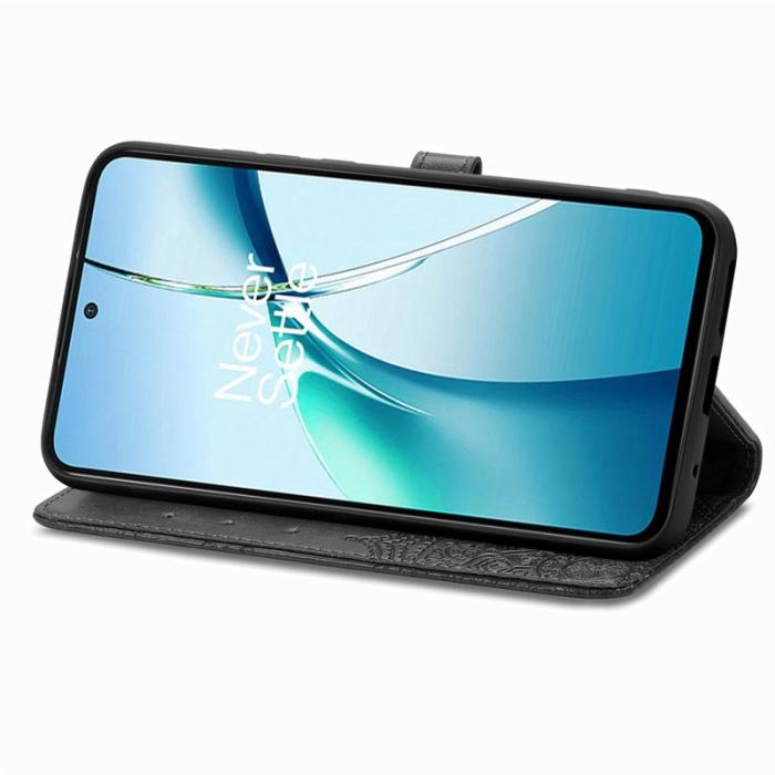 OEM - Plånboksfodral för Samsung Galaxy S26 Plus Mandala Blommor Konstläder - Svart