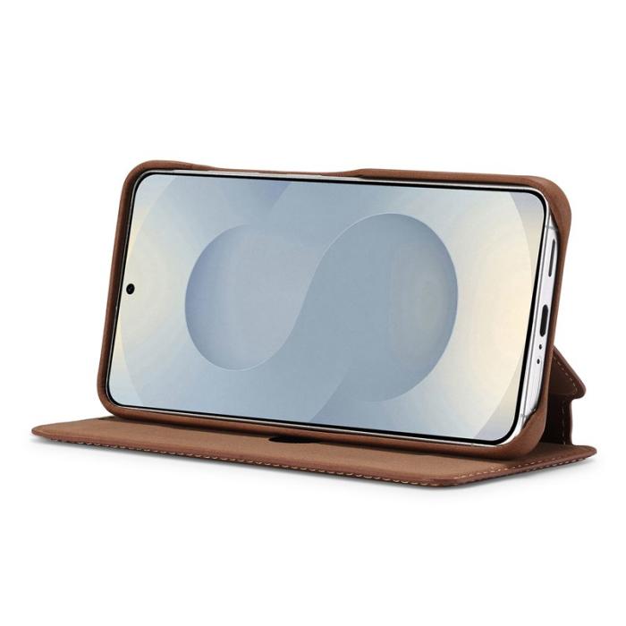 LC.imeeke - LC.IMEEKE Mobilfodral för Samsung Galaxy S26 Plus Med kortfack och ställ - Brun