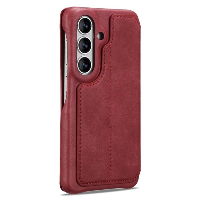 LC.imeeke - LC.IMEEKE Mobilfodral för Samsung Galaxy S26 Plus Med kortfack och ställ - Röd