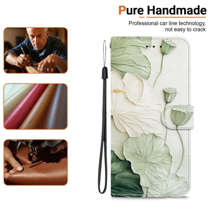 OEM - Plånboksfodral för Samsung Galaxy S26 Plus Mönstertryck Konstläder - Lotus