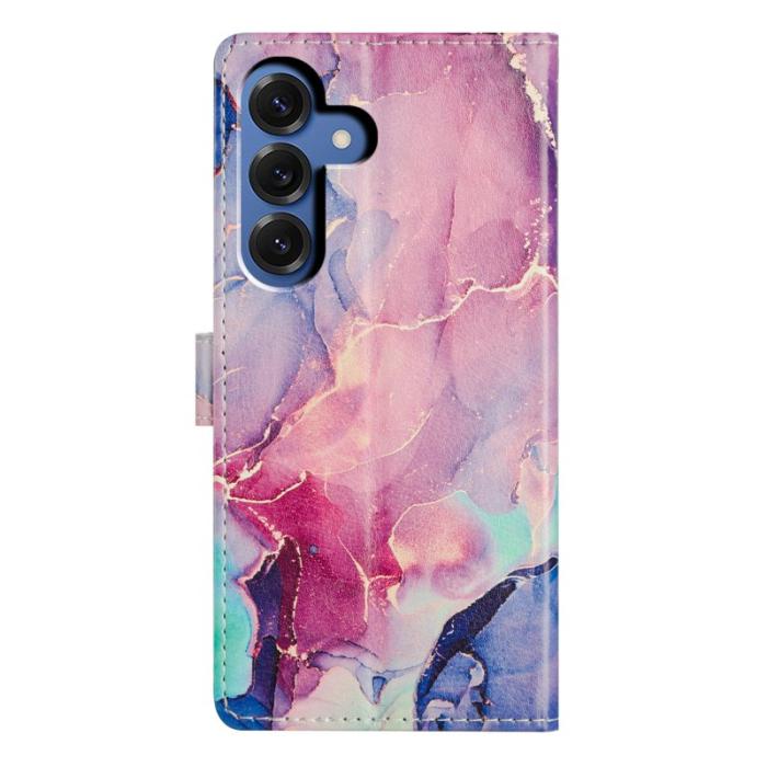 OEM - Plånboksfodral för Samsung Galaxy S26 Plus Mönstertryck Ställ - Grön Rosa Marmor