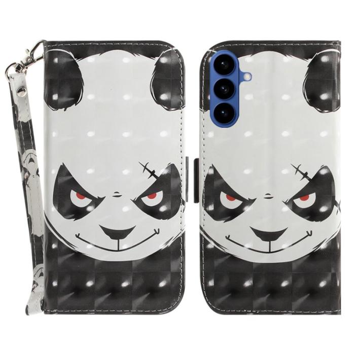 OEM - Plånboksfodral för Samsung Galaxy S26 Plus Mönstertryckt Konstläder Angry Panda