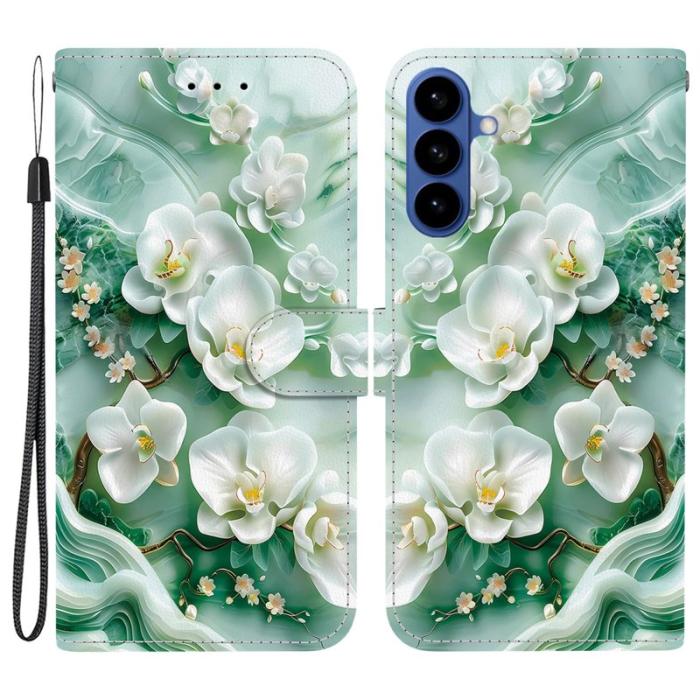 OEM - Plånboksfodral för Samsung Galaxy S26 Plus Mönstertryckt Konstläder Jade Flower