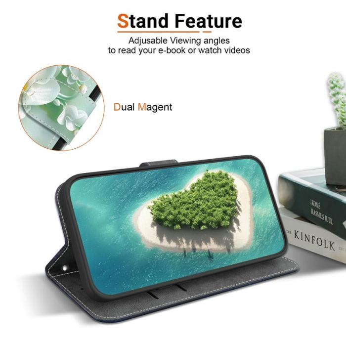 OEM - Plånboksfodral för Samsung Galaxy S26 Plus Mönstertryckt Konstläder Jade Flower