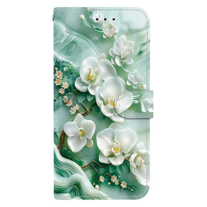 OEM - Plånboksfodral för Samsung Galaxy S26 Plus Mönstertryckt Konstläder Jade Flower