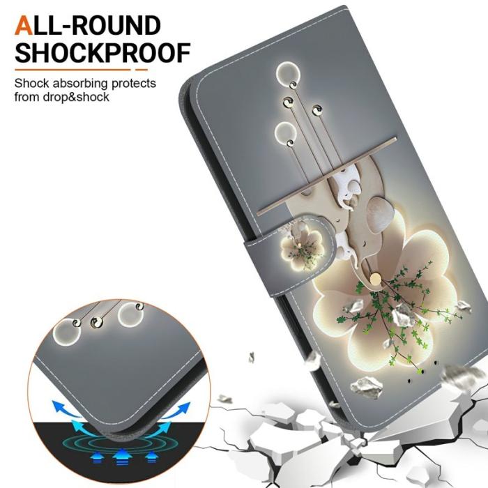 OEM - Plånboksfodral för Samsung Galaxy S26 Plus Mönstertryckt Konstläder Elefanter