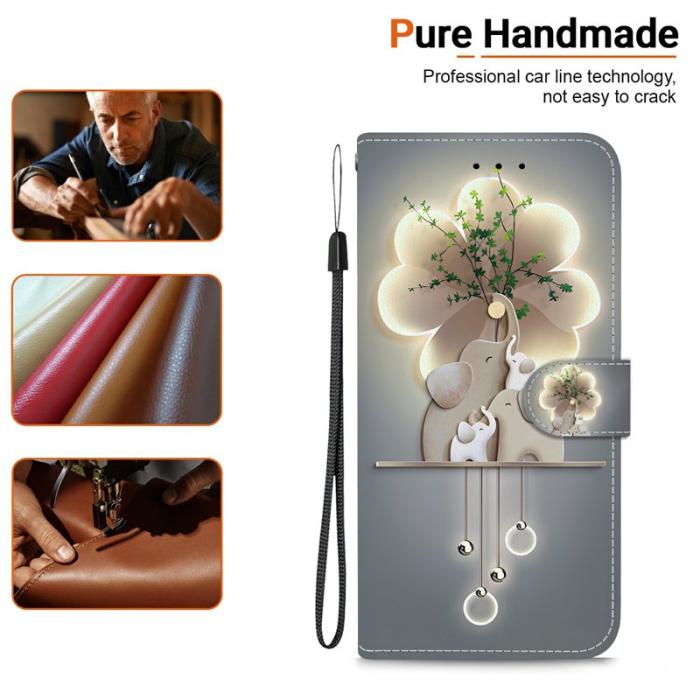 OEM - Plånboksfodral för Samsung Galaxy S26 Plus Mönstertryckt Konstläder Elefanter