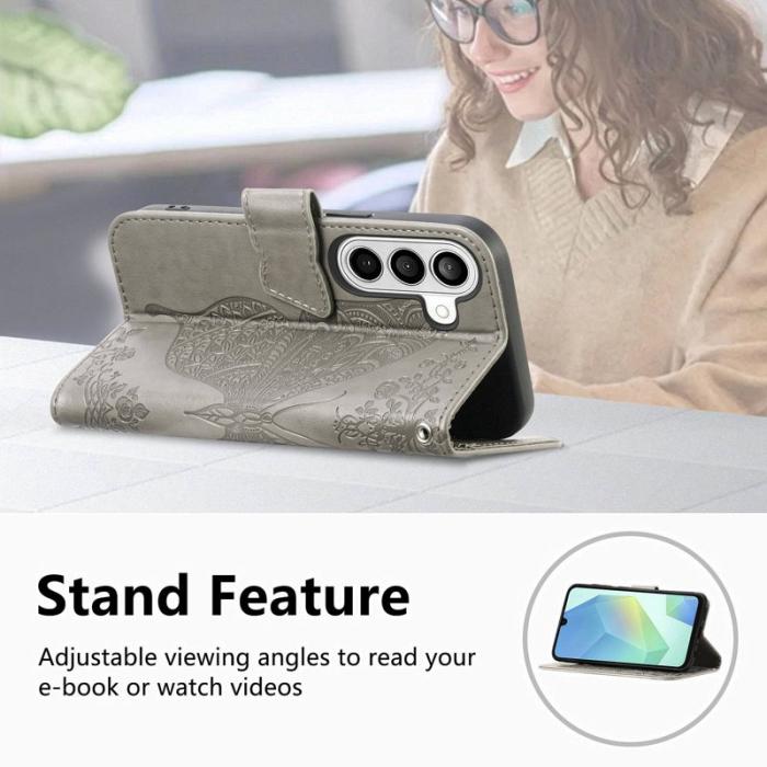 OEM - Plånboksfodral för Samsung Galaxy S26 Plus Konstläder med rem - Grå