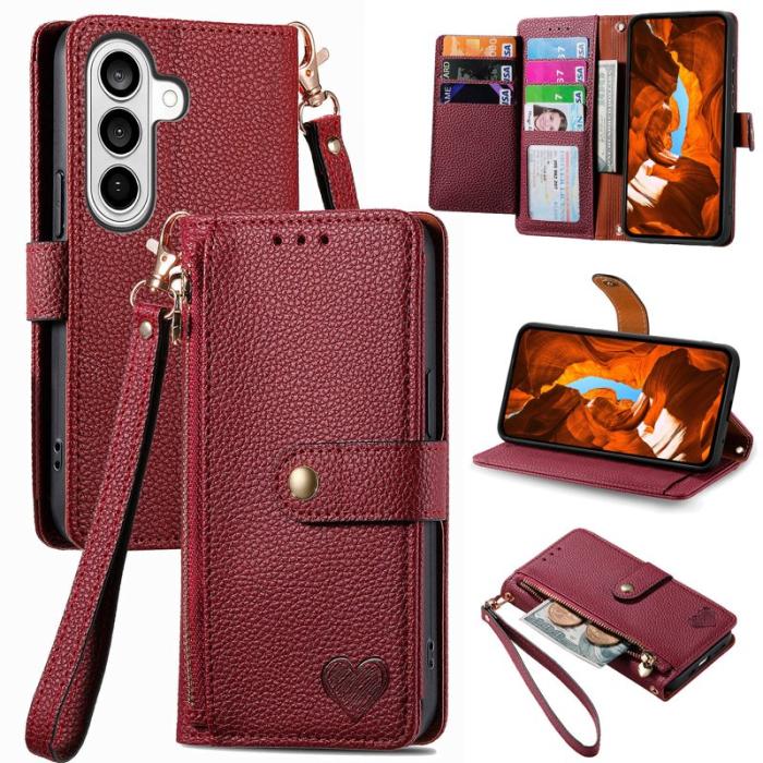 OEM - Plånboksfodral för Samsung Galaxy S26 Plus RFID-blockering - Röd