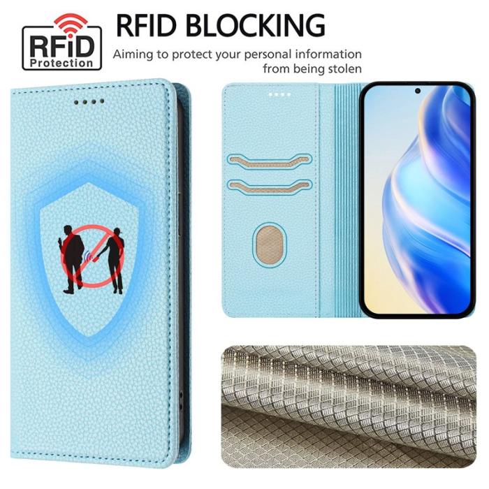 OEM - Plånboksfodral för Samsung Galaxy S26 Plus RFID Blocking Konstläder - Ljusblå