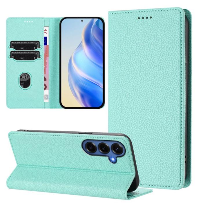 OEM - Plånboksfodral för Samsung Galaxy S26 Plus RFID Blocking Konstläder - Mintgrön