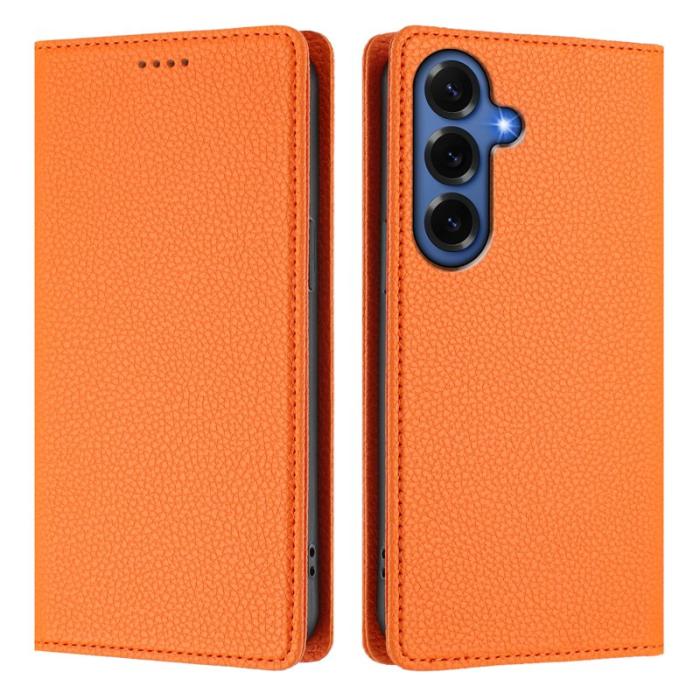 OEM - Plånboksfodral för Samsung Galaxy S26 Plus RFID Blocking Konstläder - Orange