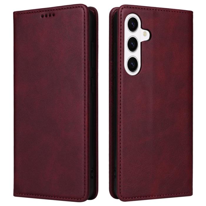 OEM - Plånboksfodral för Samsung Galaxy S26 Plus RFID Blocking Konstläder - Vinröd