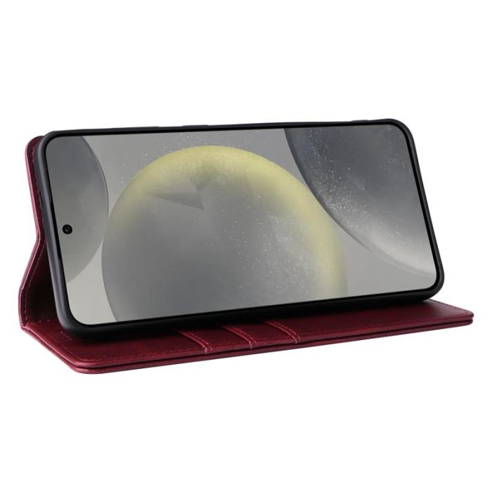 OEM - Plånboksfodral för Samsung Galaxy S26 Plus RFID Blocking Konstläder - Vinröd