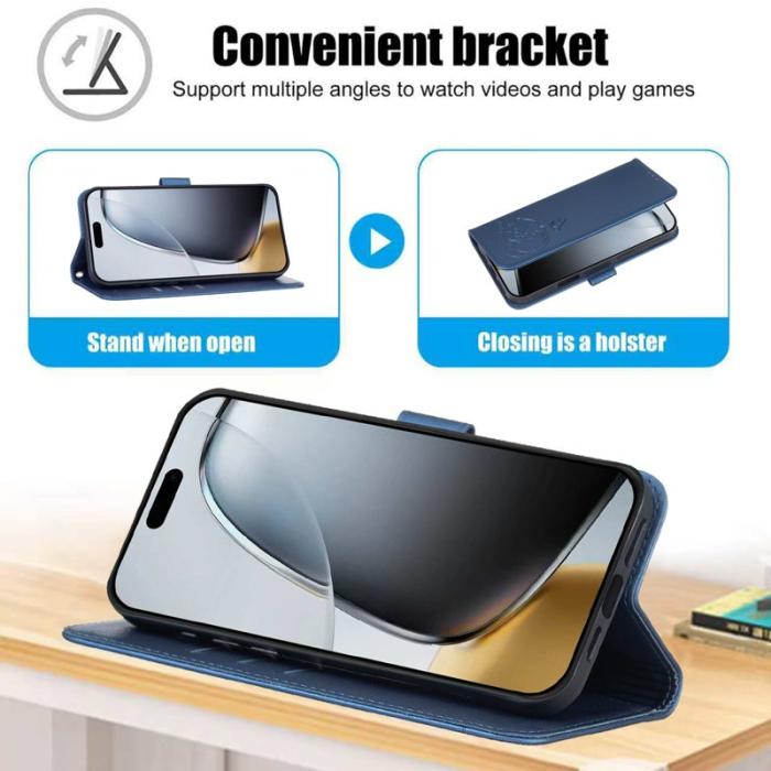 OEM - Plånboksfodral för Samsung Galaxy S26 Plus RFID Blocking Stativ - Mörkblå