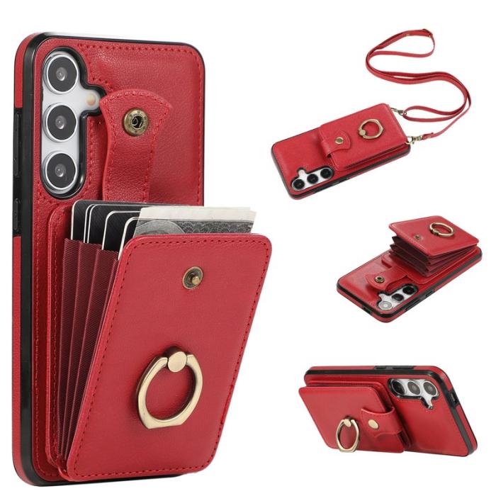 OEM - Mobilfodral för Samsung Galaxy S26 Plus Ringhållare Kickstand TPU - Röd