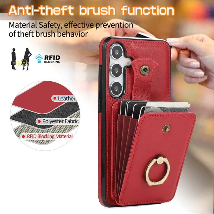 OEM - Mobilfodral för Samsung Galaxy S26 Plus Ringhållare Kickstand TPU - Röd