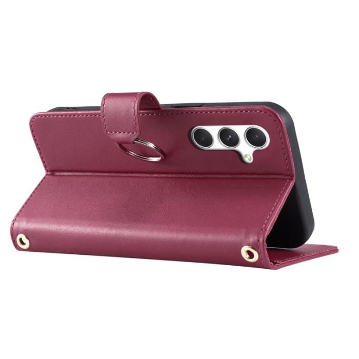 OEM - Plånboksfodral för Samsung Galaxy S26 Plus Ringhållare Ställ - Röd