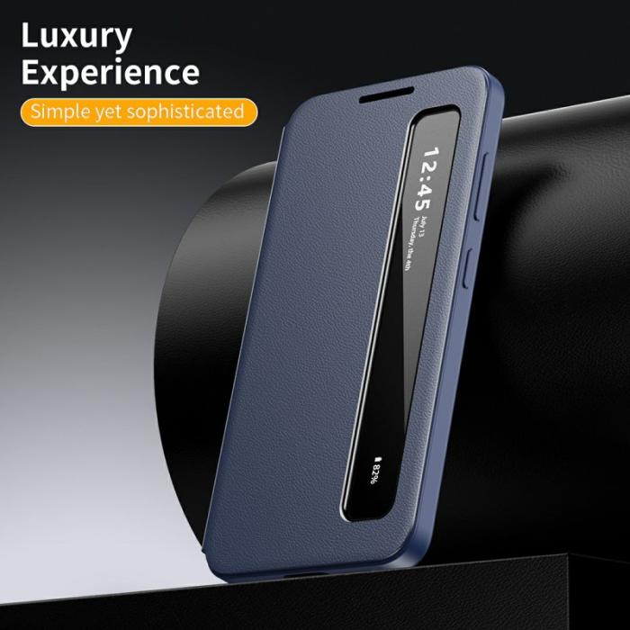 OEM - Mobilfodral för Samsung Galaxy S26 Plus Smart View Konstläder - Safir