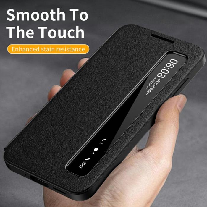 OEM - Mobilfodral för Samsung Galaxy S26 Plus Smart View Konstläder - Svart