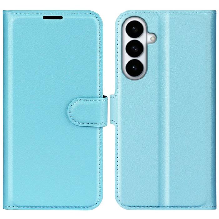 OEM - Plånboksfodral för Samsung Galaxy S26 Plus Ställ Konstläder - Blå