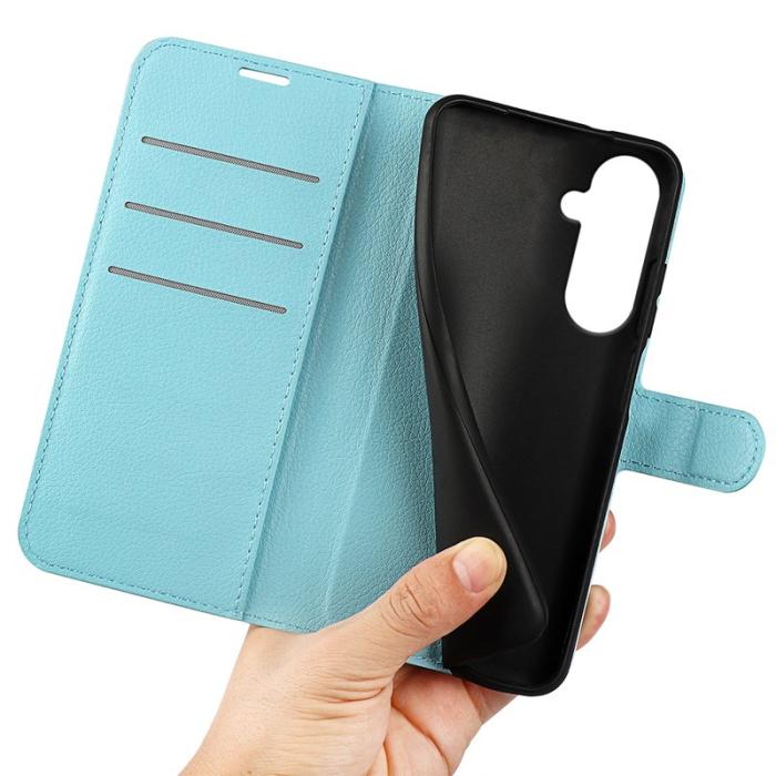 OEM - Plånboksfodral för Samsung Galaxy S26 Plus Ställ Konstläder - Blå