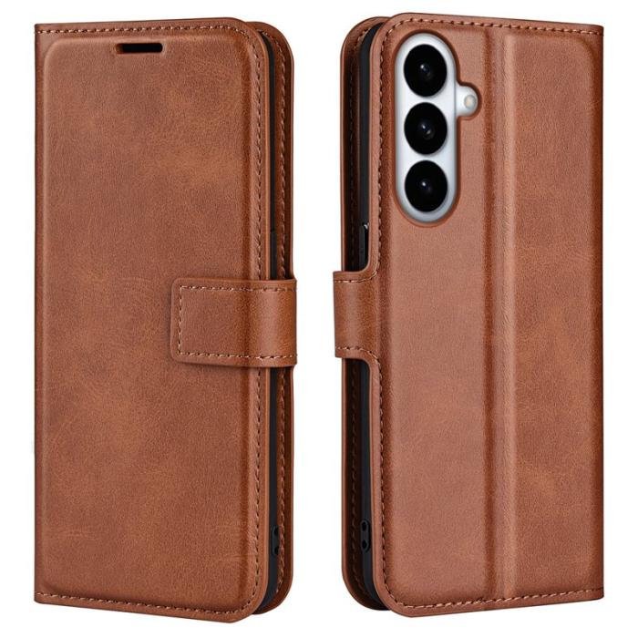 OEM - Mobilfodral för Samsung Galaxy S26 Plus Ställfunktion Konstläder - Ljusbrun