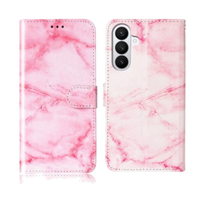 OEM - Plånboksfodral för Samsung Galaxy S26 Plus Ställfunktion Konstläder Rosa Marmor