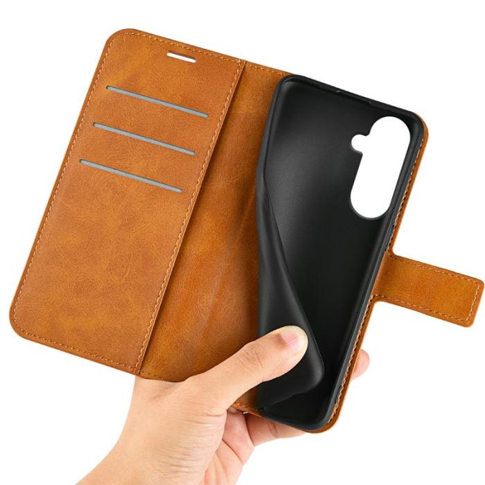 OEM - Mobilfodral för Samsung Galaxy S26 Plus Stativ Konstläder - Gul