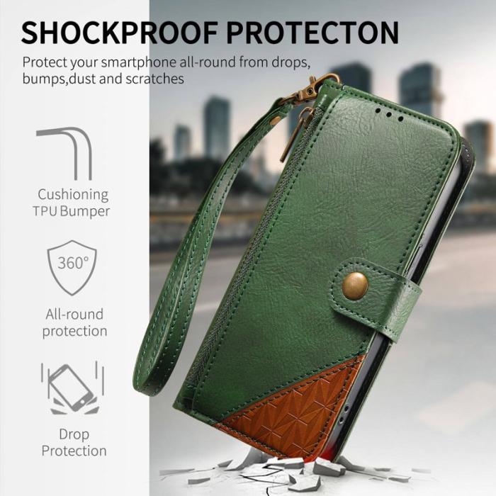 OEM - Mobilfodral för Samsung Galaxy S26 Plus TPU + Konstläder - Grön