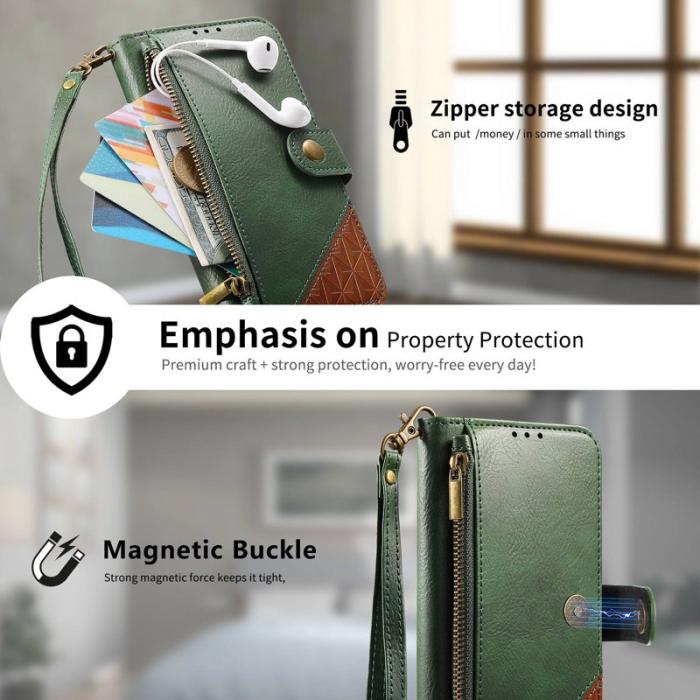 OEM - Mobilfodral för Samsung Galaxy S26 Plus TPU + Konstläder - Grön