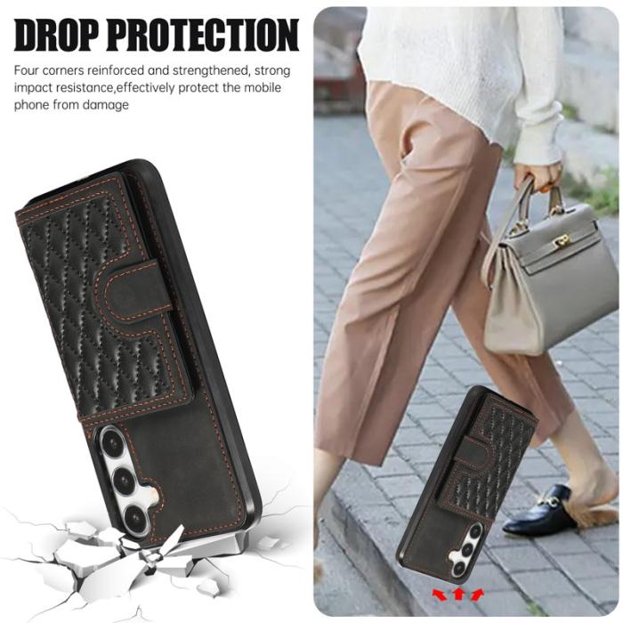 OEM - Mobilfodral för Samsung Galaxy S26 Plus TPU + Konstläder Kickstand - Svart