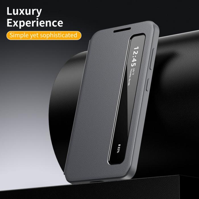 OEM - Mobilfodral för Samsung Galaxy S26 Smart View Konstläder - Grå