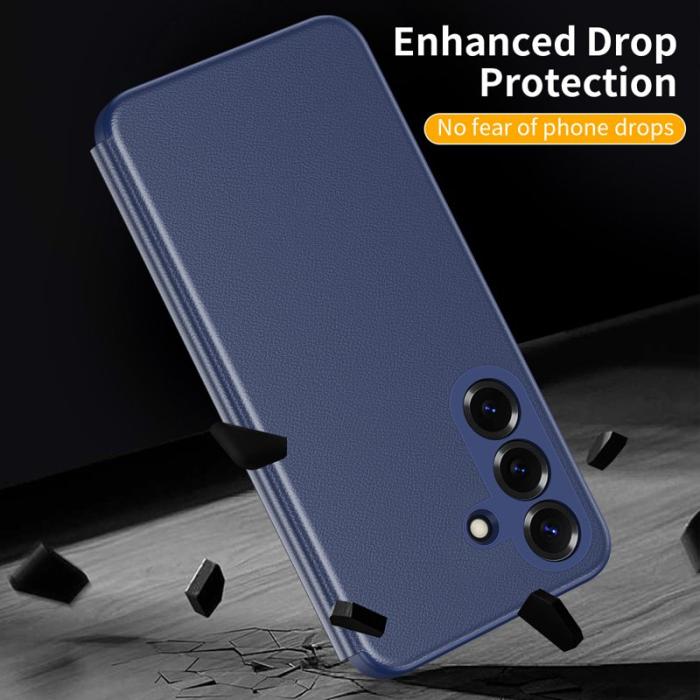 OEM - Mobilfodral för Samsung Galaxy S26 Smart View Konstläder - Safir