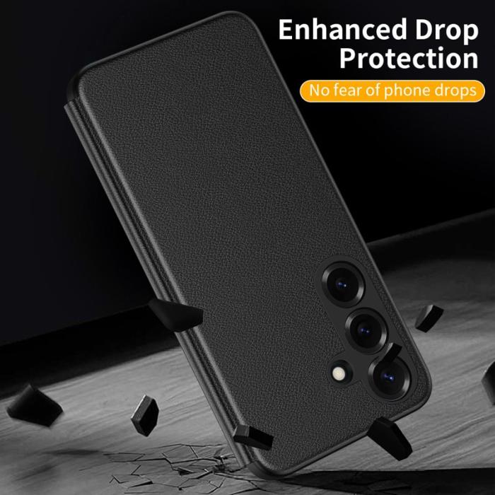 OEM - Mobilfodral för Samsung Galaxy S26 Smart View Konstläder - Svart