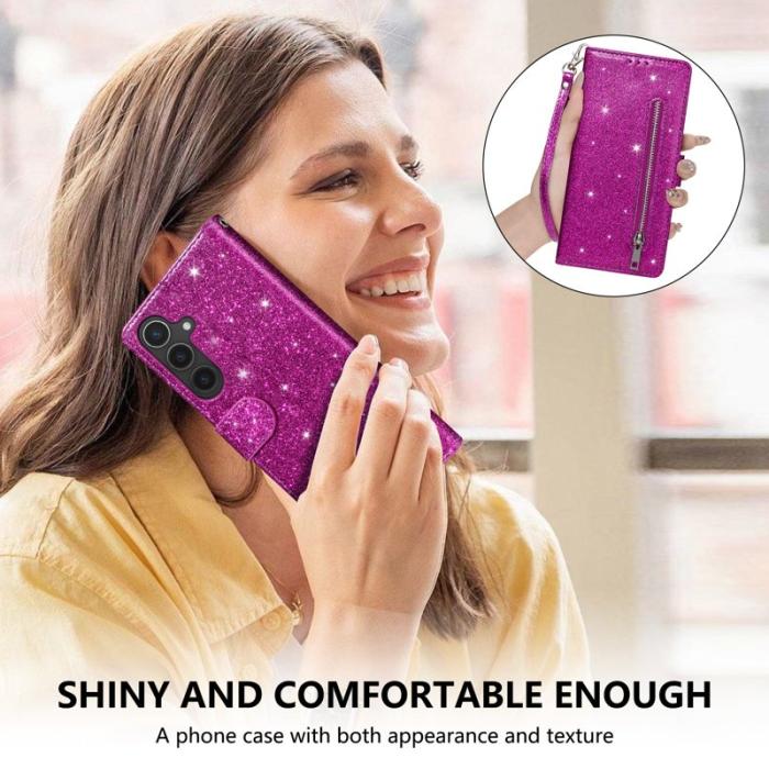 OEM - Mobilfodral för Samsung Galaxy S26 Ställfunktion Glitter - Lila
