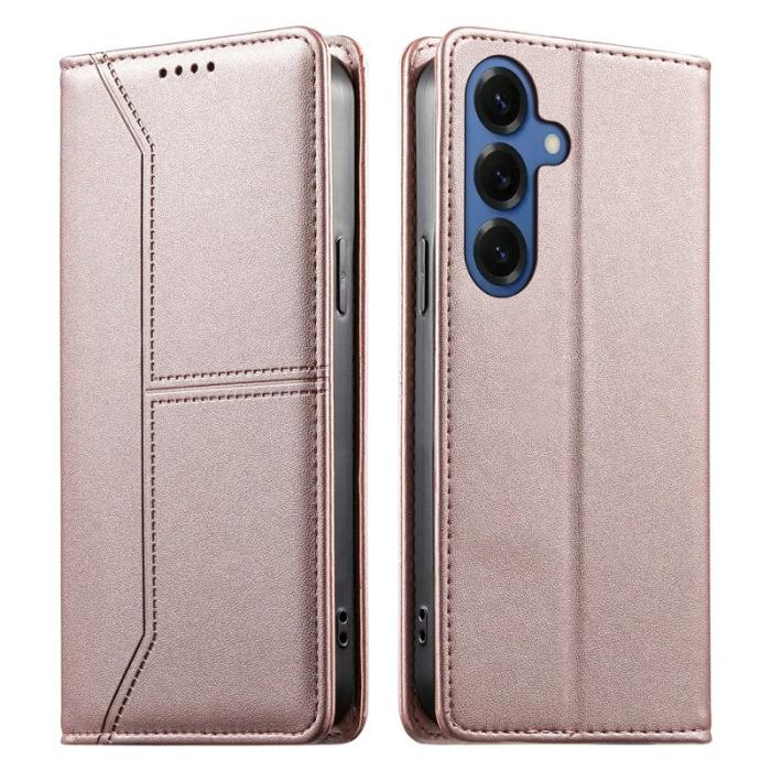 OEM - Mobilfodral för Samsung Galaxy S26 Ställfunktion Konstläder - Rosa