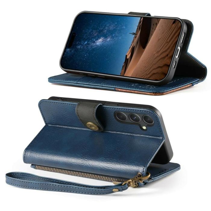 OEM - Mobilfodral för Samsung Galaxy S26 TPU + Konstläder - Blå