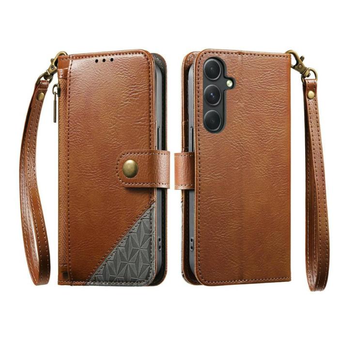 OEM - Mobilfodral för Samsung Galaxy S26 TPU + Konstläder - Brun