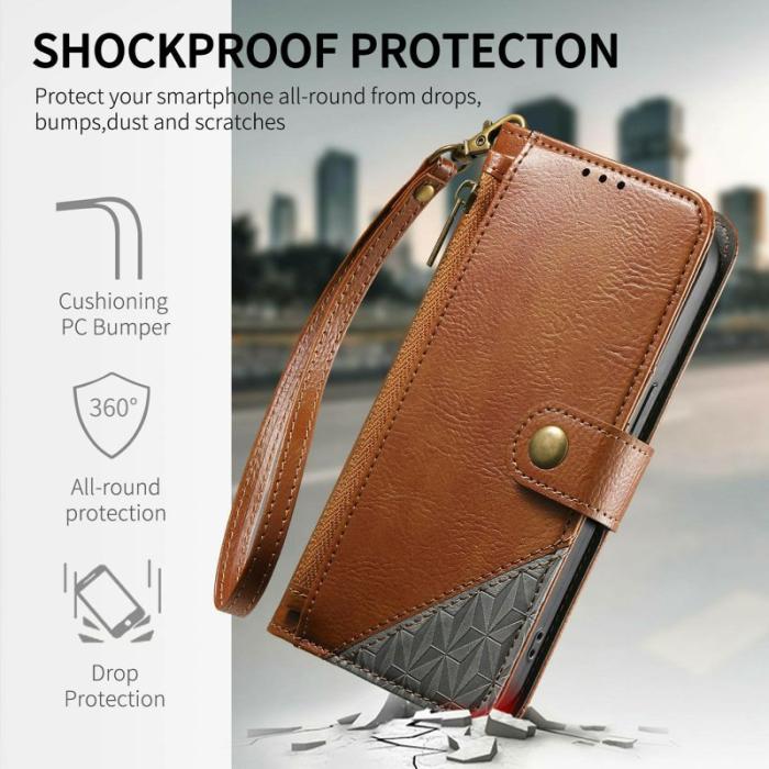 OEM - Mobilfodral för Samsung Galaxy S26 TPU + Konstläder - Brun