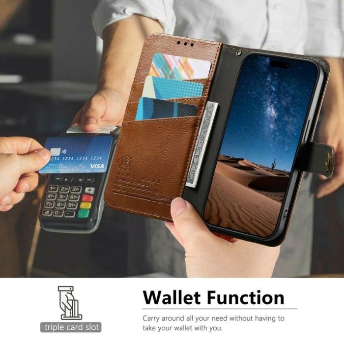 OEM - Mobilfodral för Samsung Galaxy S26 TPU + Konstläder - Brun