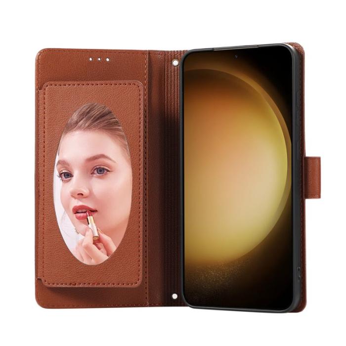 OEM - Mobilfodral för Samsung Galaxy S26 TPU Konstläder Flip - Brun