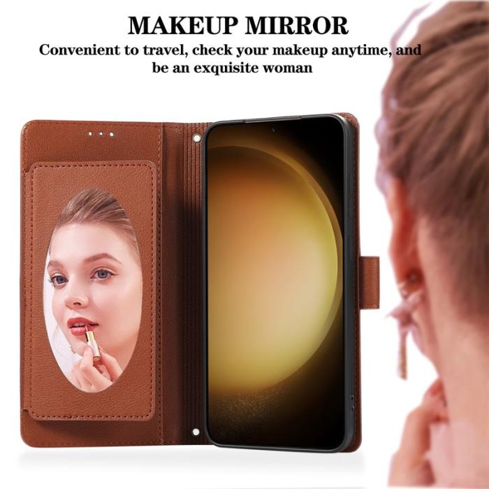 OEM - Mobilfodral för Samsung Galaxy S26 TPU Konstläder Flip - Brun